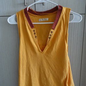Free People Patterned Orange Muscle Tee